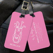 Étiquette À Bagage Pink Monogram Golf