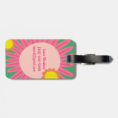 Étiquette À Bagage Pink Orange Fleur CUSTOMISÉE INITIALES (Dos horizontal)