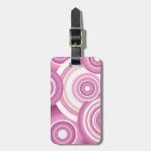 Étiquette À Bagage Pink Retro Circles Pattern (Devant Vertical)