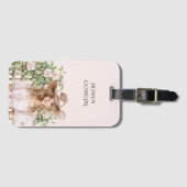 Étiquette À Bagage Pink Rose Floral Fence Cowgirl (Devant Horizontal)