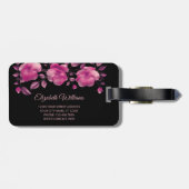 Étiquette À Bagage Pink Shiny Metallic Cherry Blossoms (Dos horizontal)