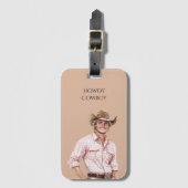 Étiquette À Bagage Pink Shirt Western Farm Cowboy (Devant Vertical)