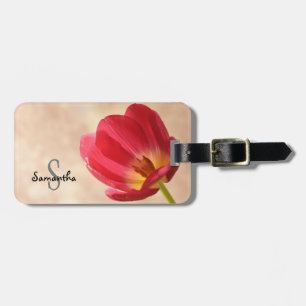 Étiquette À Bagage Pink Tulip Luggage tag