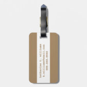 Étiquette À Bagage Pinneapple Tropical Or (Dos Vertical)