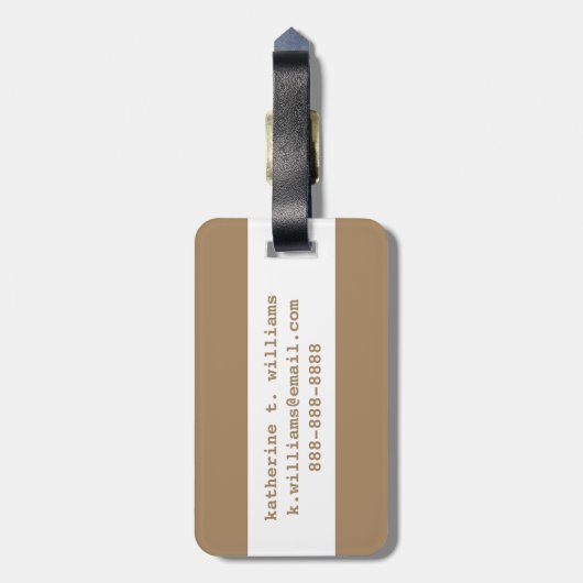 Étiquette À Bagage Pinneapple Tropical Or (Dos Vertical)