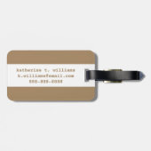 Étiquette À Bagage Pinneapple Tropical Or (Dos horizontal)