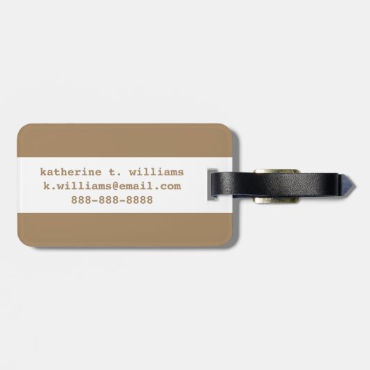 Étiquette À Bagage Pinneapple Tropical Or (Dos horizontal)