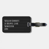 Étiquette À Bagage Pinstripes noires (Dos horizontal)