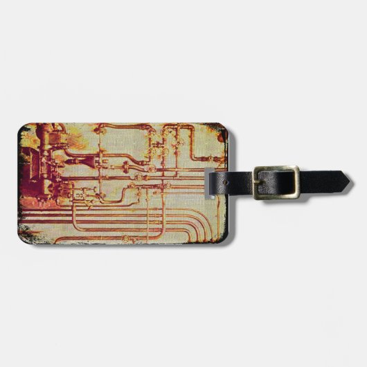 Étiquette À Bagage Pipes murales anciennes stylisées (Devant horizontal)