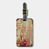 Étiquette À Bagage Pipes murales anciennes stylisées (Devant Vertical)