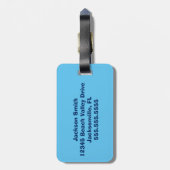 Étiquette À Bagage Pirate Boy Beach Été Joli Enfants Monogram Blue (Dos Vertical)