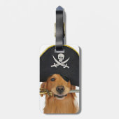 Étiquette À Bagage Pirate de Halloween de golden retriever (Dos Vertical)