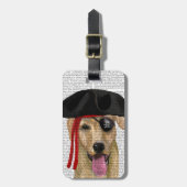 Étiquette À Bagage Pirate jaune du Labrador 2 (Devant Vertical)