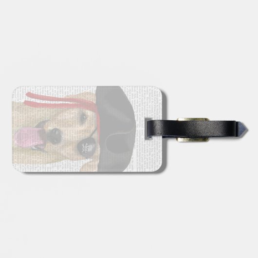 Étiquette À Bagage Pirate jaune du Labrador 2 (Dos horizontal)