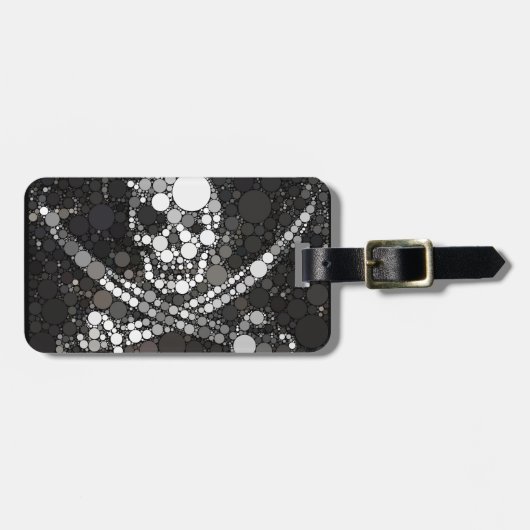 Étiquette À Bagage Pirate noir blanc (Devant horizontal)