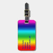 Étiquette À Bagage Pirouette d'arc-en-ciel formée par chat (Devant Vertical)