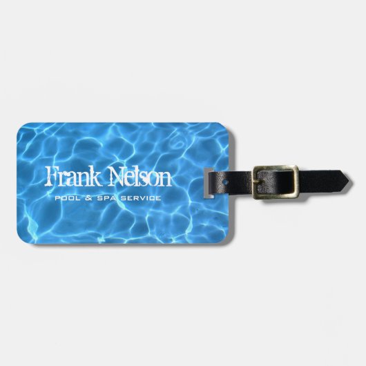 Étiquette À Bagage Piscine Bleu Aqua (Devant horizontal)