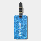 Étiquette À Bagage Piscine Bleu Aqua (Devant Vertical)
