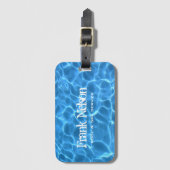 Étiquette À Bagage Piscine Bleue Aqua (Devant Vertical)