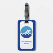 Étiquette À Bagage Pismming venin, swimmer on blue circle custom (Dos Vertical)
