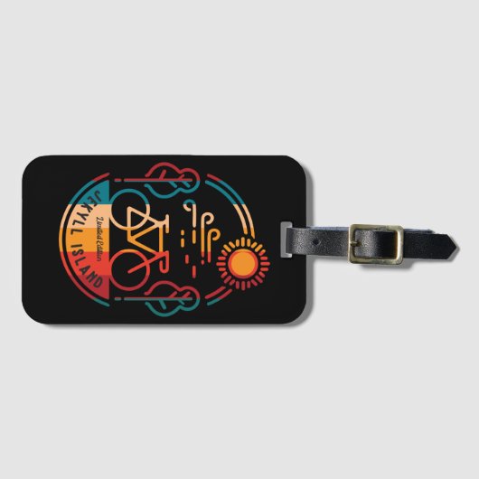 Étiquette À Bagage Piste cyclable Retro Jekyll Island (Devant Horizontal)