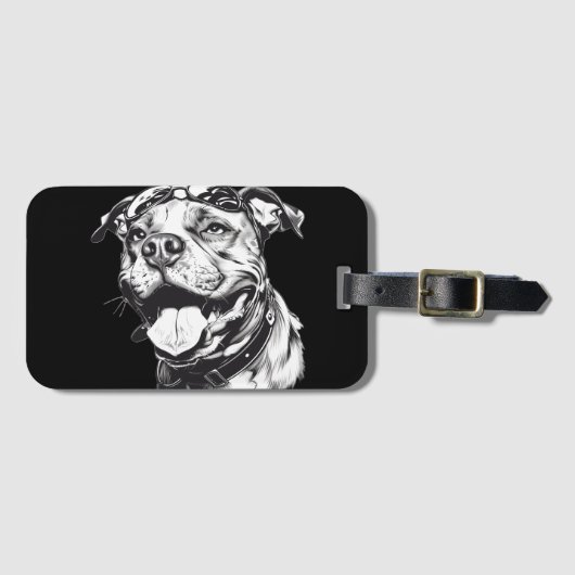 Étiquette À Bagage Pit Bull (Devant Horizontal)