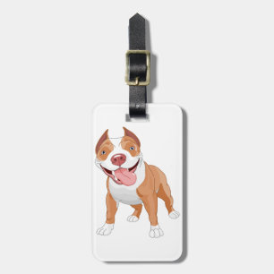 Étiquette À Bagage Pit Bull Sourire Heureux