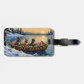 Étiquette À Bagage Pitbull Christmas Boat Holiday (Dos horizontal)