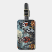 Étiquette À Bagage Pitbull Halloween Épouvantable (Devant Vertical)