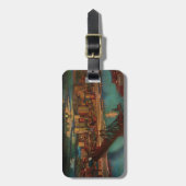 Étiquette À Bagage Pittsburgh Par Moonlight (Devant Vertical)