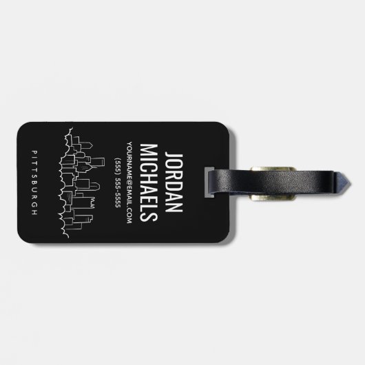 Étiquette À Bagage Pittsburgh Pennsylvanie (Dos horizontal)