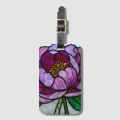 Étiquette À Bagage Pivoine Violette Teintée (Devant Vertical)