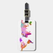 Étiquette À Bagage PixDezines aquarelle/carte du monde/do-it-yourself (Devant Vertical)