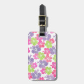 Étiquette À Bagage PixDezines hibiscus/do-it-yourself arrière - plan (Devant Vertical)