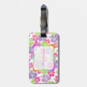 Étiquette À Bagage PixDezines hibiscus/do-it-yourself arrière - plan (Dos Vertical)