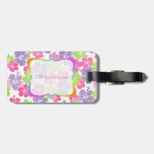 Étiquette À Bagage PixDezines hibiscus/do-it-yourself arrière - plan (Dos horizontal)