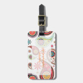 Étiquette À Bagage PixDezines retro paisley/arrière - plan do-it-your (Devant Vertical)