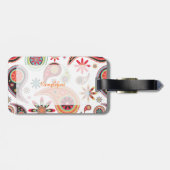 Étiquette À Bagage PixDezines retro paisley/arrière - plan do-it-your (Dos horizontal)