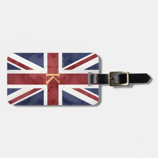 Étiquette À Bagage PIXDEZINES UNION JACK + do-it-yourself MONOGRAM (Devant horizontal)