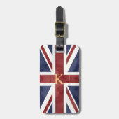 Étiquette À Bagage PIXDEZINES UNION JACK + do-it-yourself MONOGRAM (Devant Vertical)