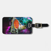 Étiquette À Bagage Pizza de chat du DJ de l'espace (Devant horizontal)