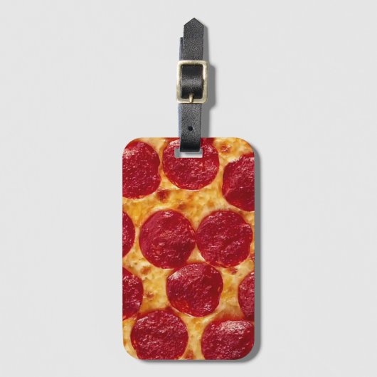 Étiquette À Bagage pizza pepperonis (Devant Vertical)