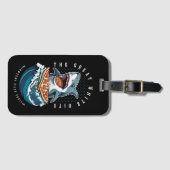 Étiquette À Bagage Pizza pour manger des requins | Le Grand Bite Blan (Devant Horizontal)