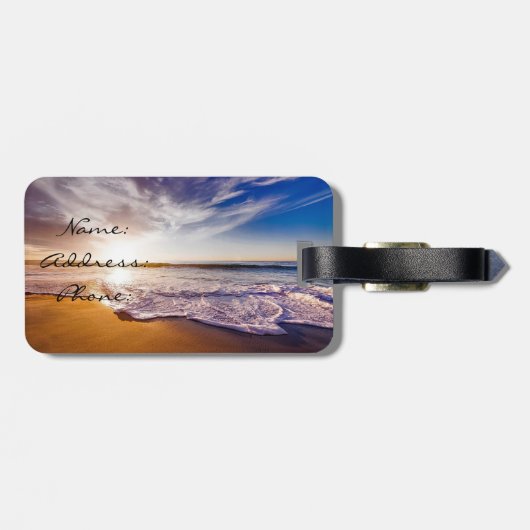 Étiquette À Bagage Plage (Dos horizontal)