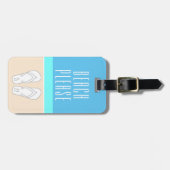 Étiquette À Bagage Plage Abstraite Chic Moderne S'il vous plaît Monog (Devant horizontal)