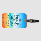 Étiquette À Bagage Plage appelle vacances d'été personnalisé (Devant Horizontal)