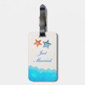 Étiquette À Bagage Plage Avec Mariage Starfish Juste Marié (Dos Vertical)