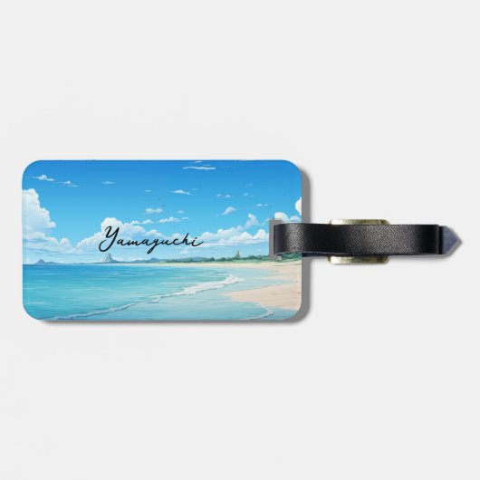 Étiquette À Bagage Plage Blue Ocean (Dos horizontal)