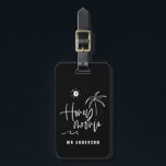 Étiquette À Bagage Plage-cadeau mariage de palmiers en lune de miel m<br><div class="desc">La calligraphie de script moderne et manuscrite pour faire savoir à tout le monde que ce n'est pas seulement un jour férié. C'est ta lune de miel. Partie d'une collection. Modifiez la couleur pour la customiser.</div>