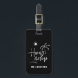 Étiquette À Bagage Plage-cadeau mariage de palmiers en lune de miel m<br><div class="desc">La calligraphie de script moderne et manuscrite pour faire savoir à tout le monde que ce n'est pas seulement un jour férié. C'est ta lune de miel. Partie d'une collection. Modifiez la couleur pour la customiser.</div>